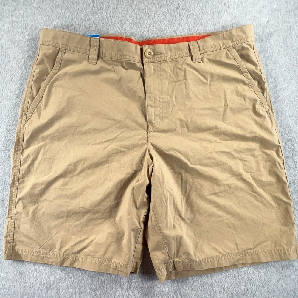 Columbia Mens Tan Khaki Cotton Regular Fit Outdoor Hiking Shorts 38 Regular New
